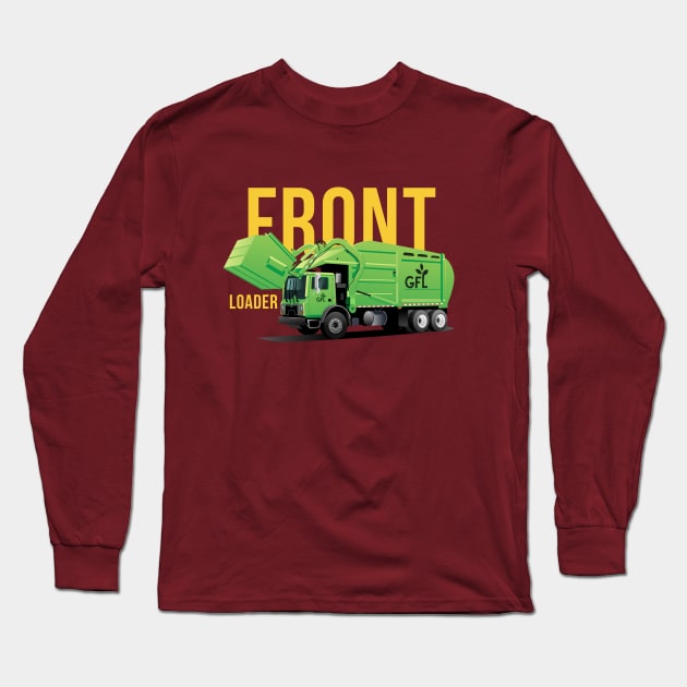 GFL Front Loader Garbage Truck Long Sleeve T-Shirt by GarbageTrucksRule